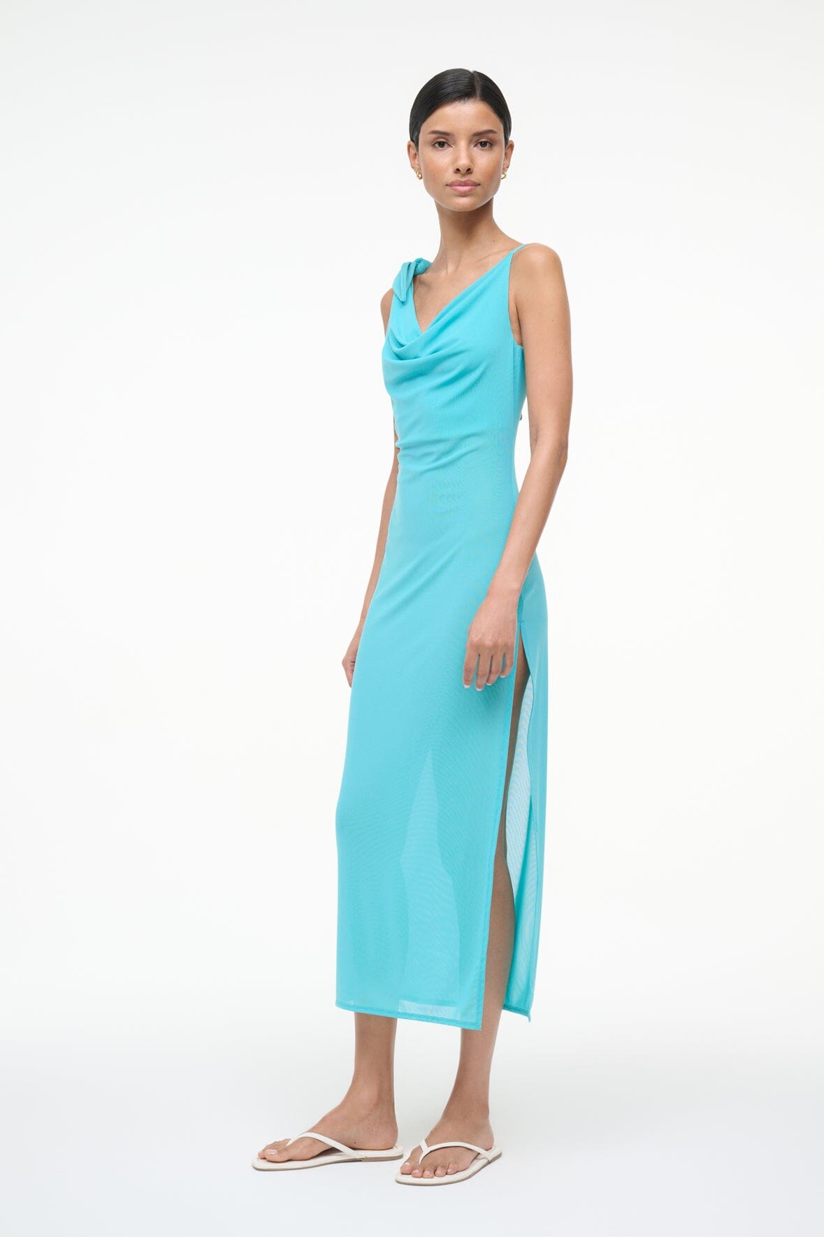 STAUD, Vienna Swim Coverup Dress in Teal, Size Large
