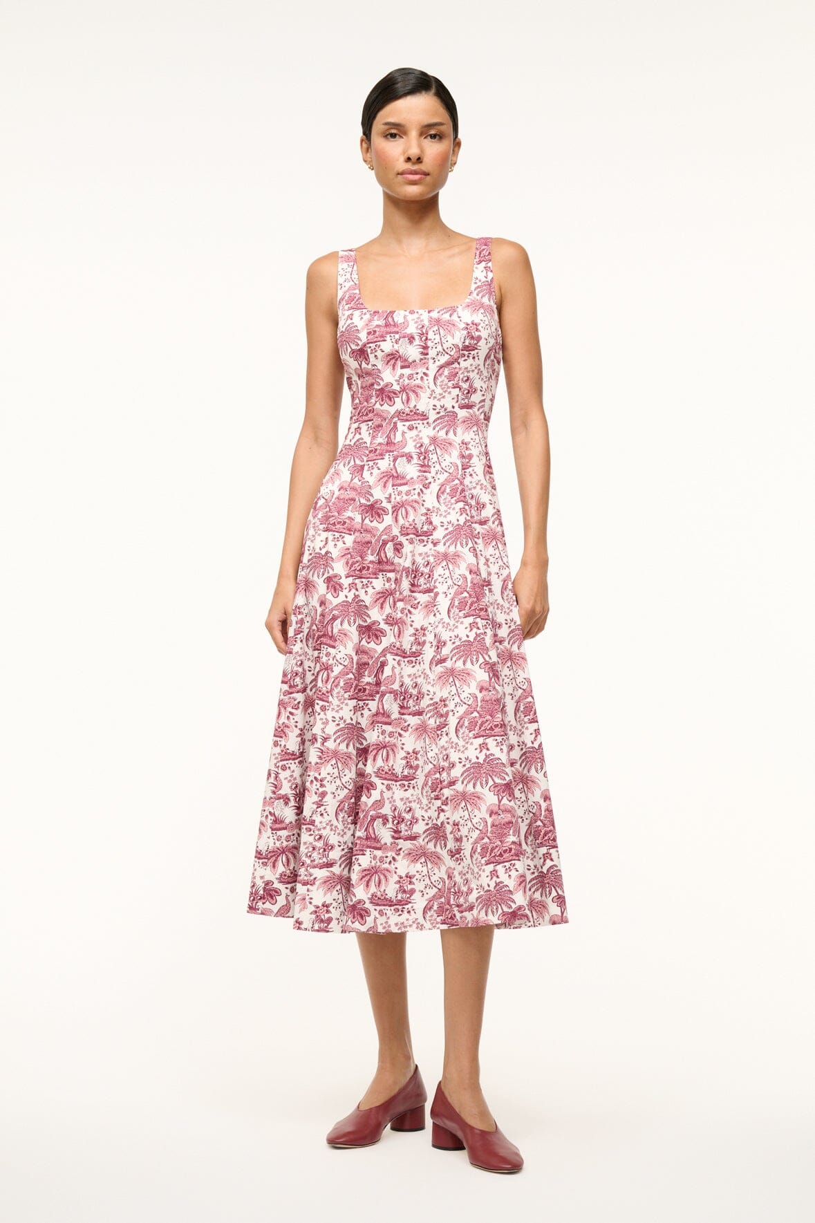 WELLS DRESS BORDEAUX TOILE