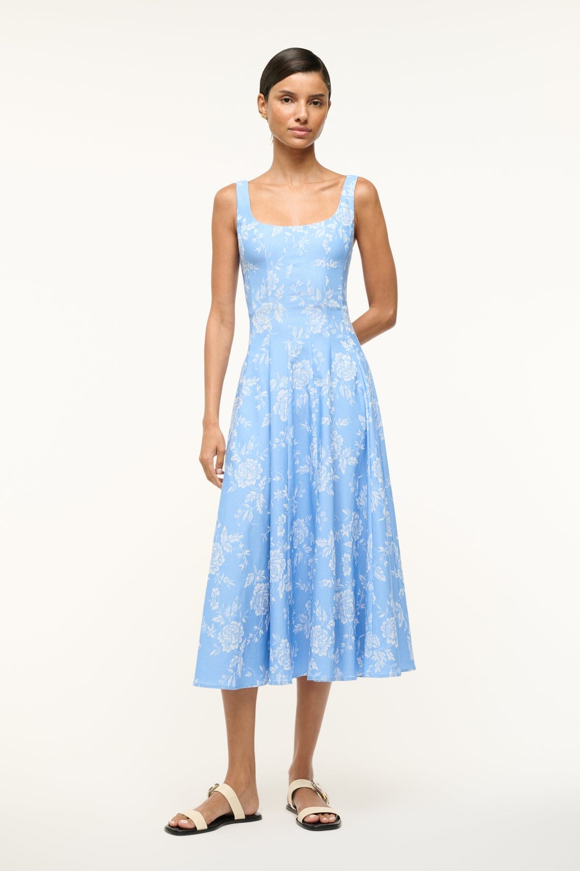 Image WELLS DRESS | BLUE ROSE 1 of 5 and Clicking this image will trigger a zoom pop-up