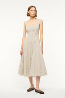 Image WELLS DRESS | IVORY DARK OAK MICRO STRIPE 1 of 6