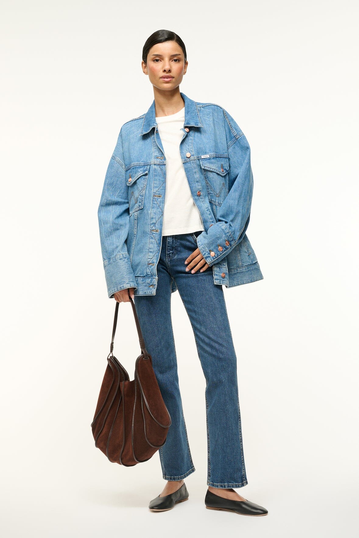 【関税込み】Staud ブラウン Wells トートバッグ WELLS HOBO MAHOGANY