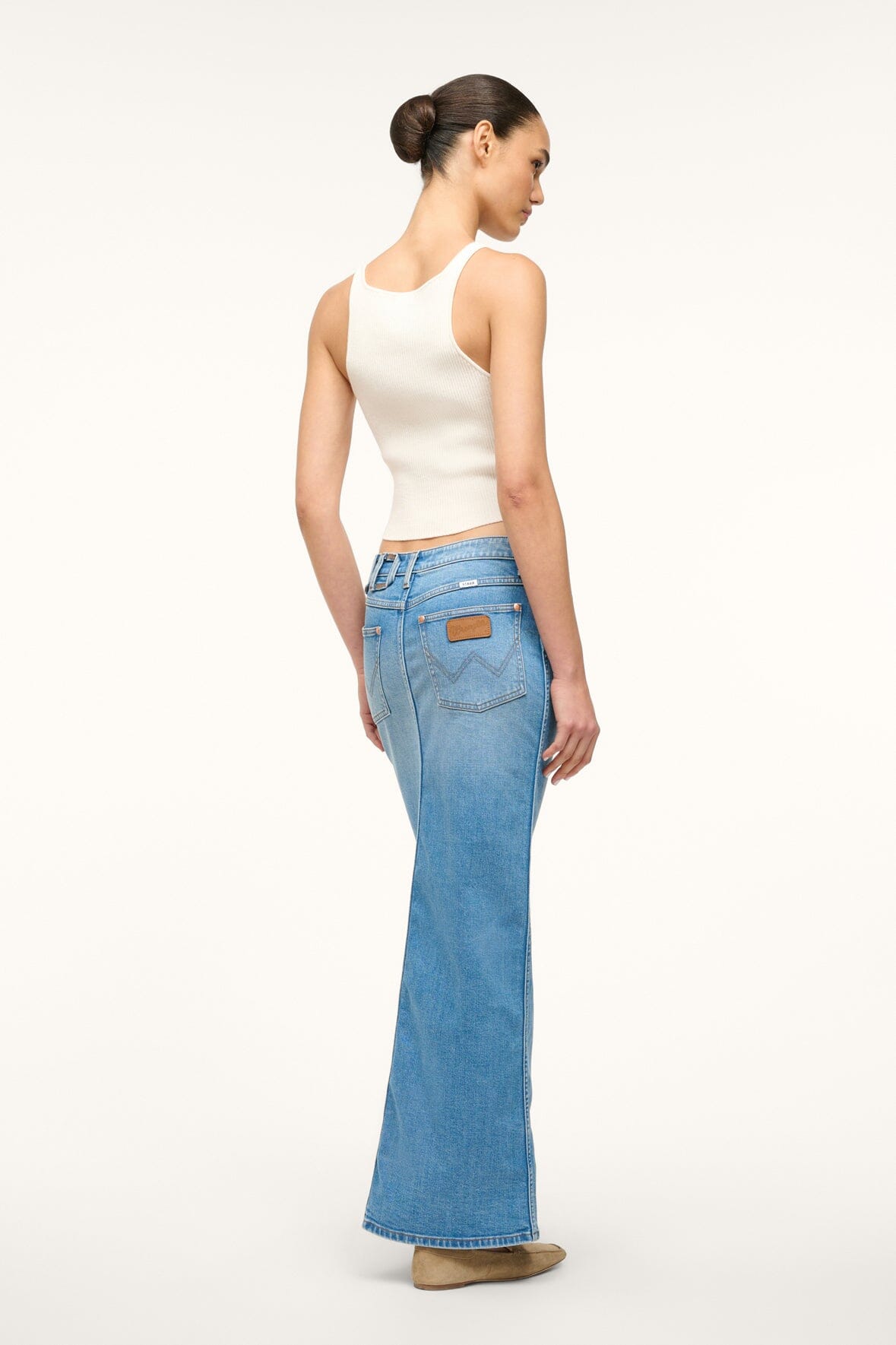 Image STAUD + WRANGLER THE MAXI SKIRT | MID BLUE 4 of 6 and Clicking this image will trigger a zoom pop-up