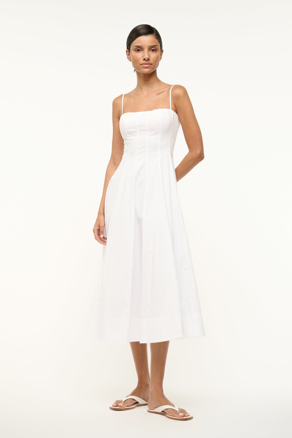 Image WYLIE DRESS | WHITE 1 of 5 and Clicking this image will trigger a zoom pop-up