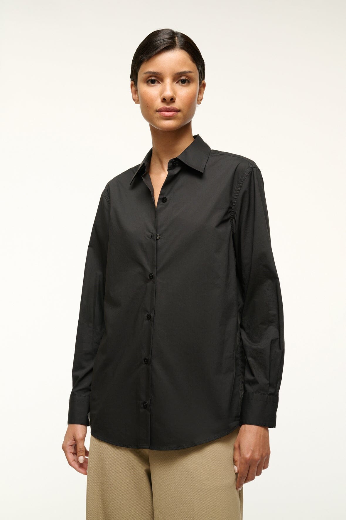 Image ROXBURY POPLIN SHIRT | BLACK 3 of 5 and Clicking this image will trigger a zoom pop-up