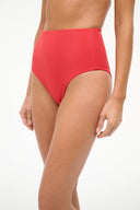 JONNIE HIGH RISE BIKINI BOTTOM | RED ROSE RED ROSE / XS