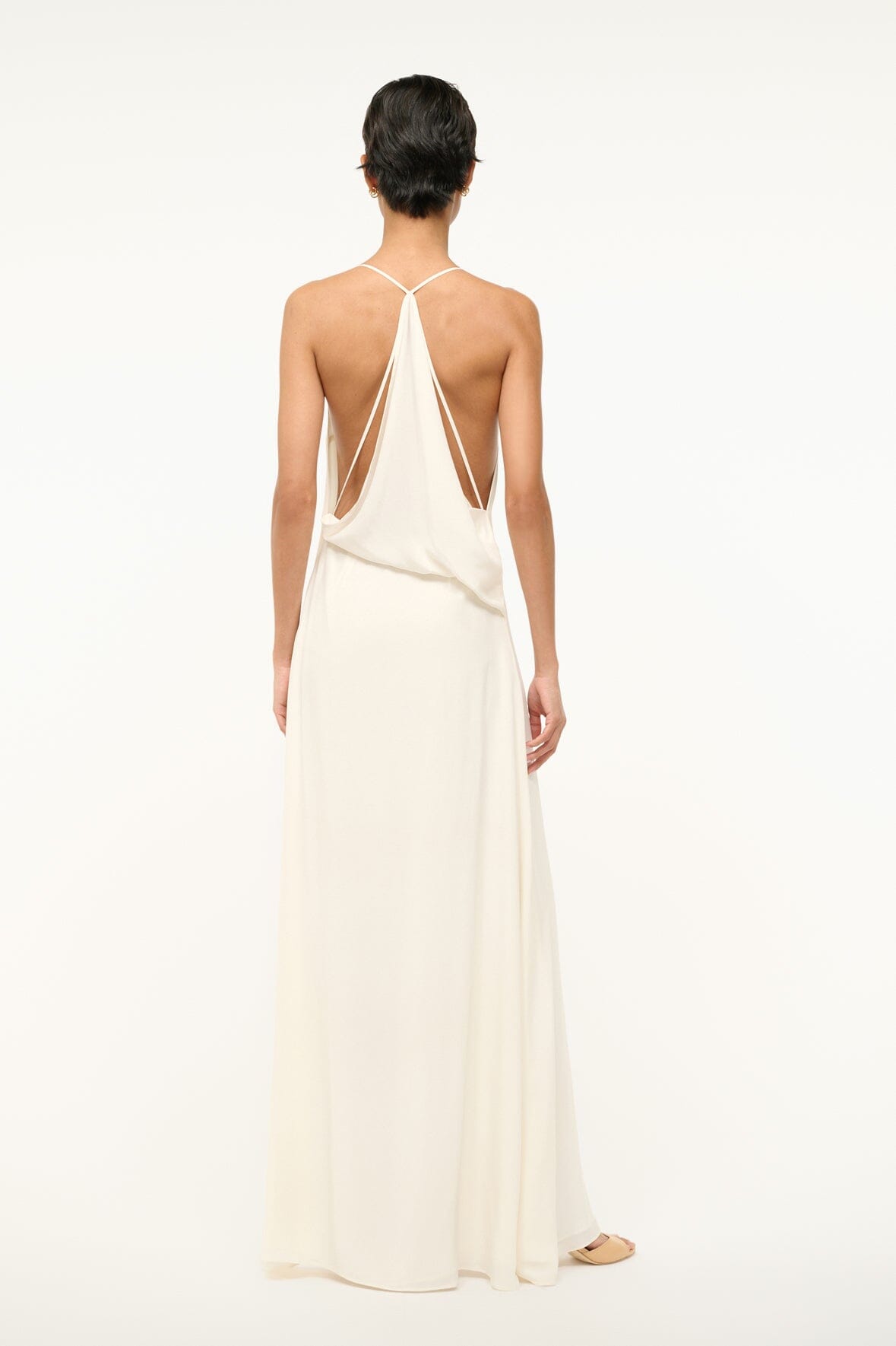 Image MACHU SILK DRESS | IVORY 2 of 6 and Clicking this image will trigger a zoom pop-up