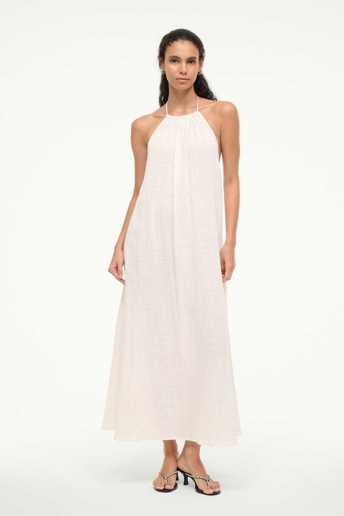 Image NIGHTSHADE MAXI COVERUP DRESS | BUTTERCREAM 1 of 7 and Clicking this image will trigger a zoom pop-up