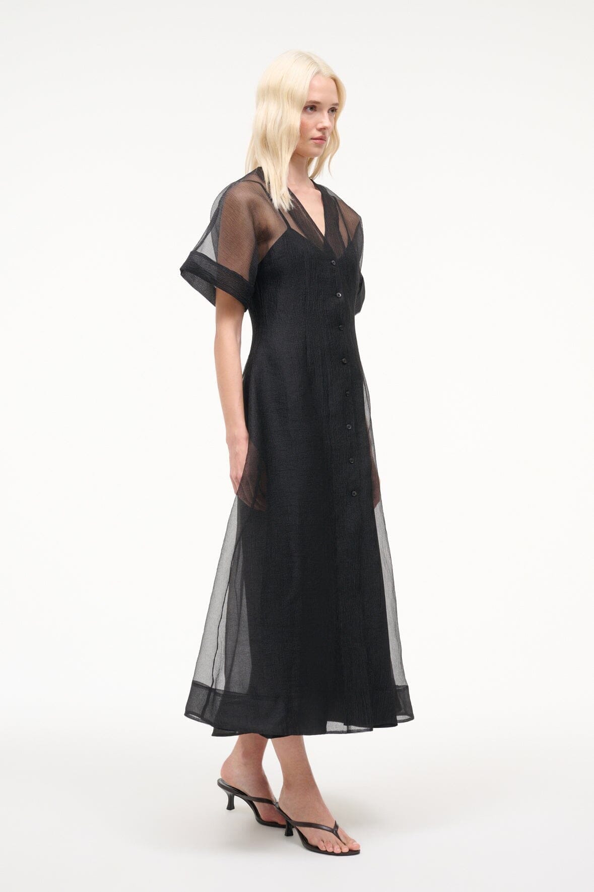 STAUD, Elle Dress in Black, Size Large