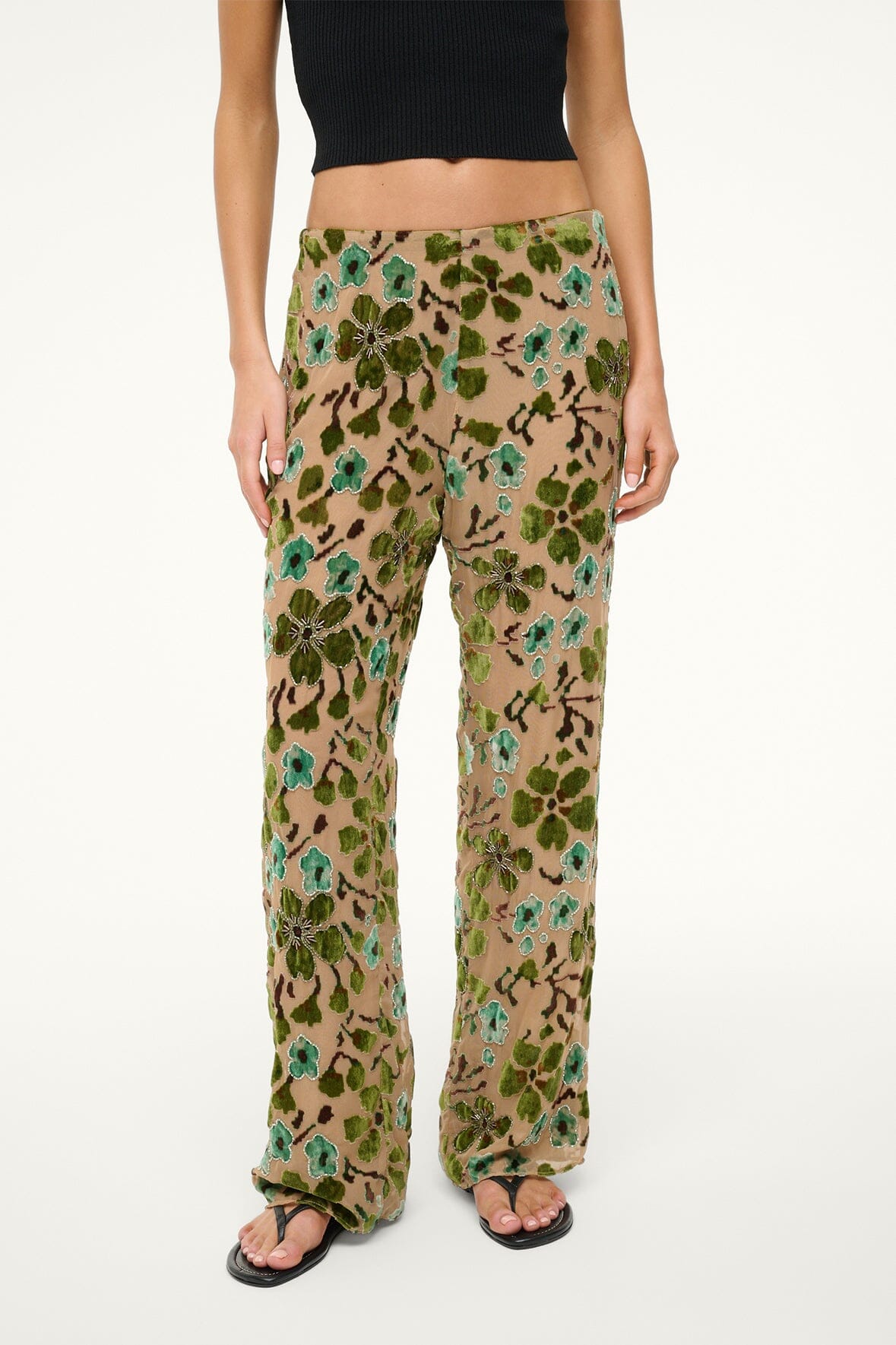 Image AVOLA PANT | MOSS FLORAL TAPESTRY 2 of 7 and Clicking this image will trigger a zoom pop-up