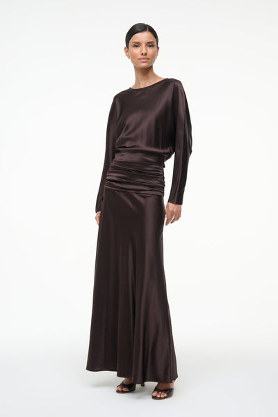 STAUD, Freda Silk Dress in Earth, Size 16 STAUD, Freda Silk Dress in Earth, Size 16