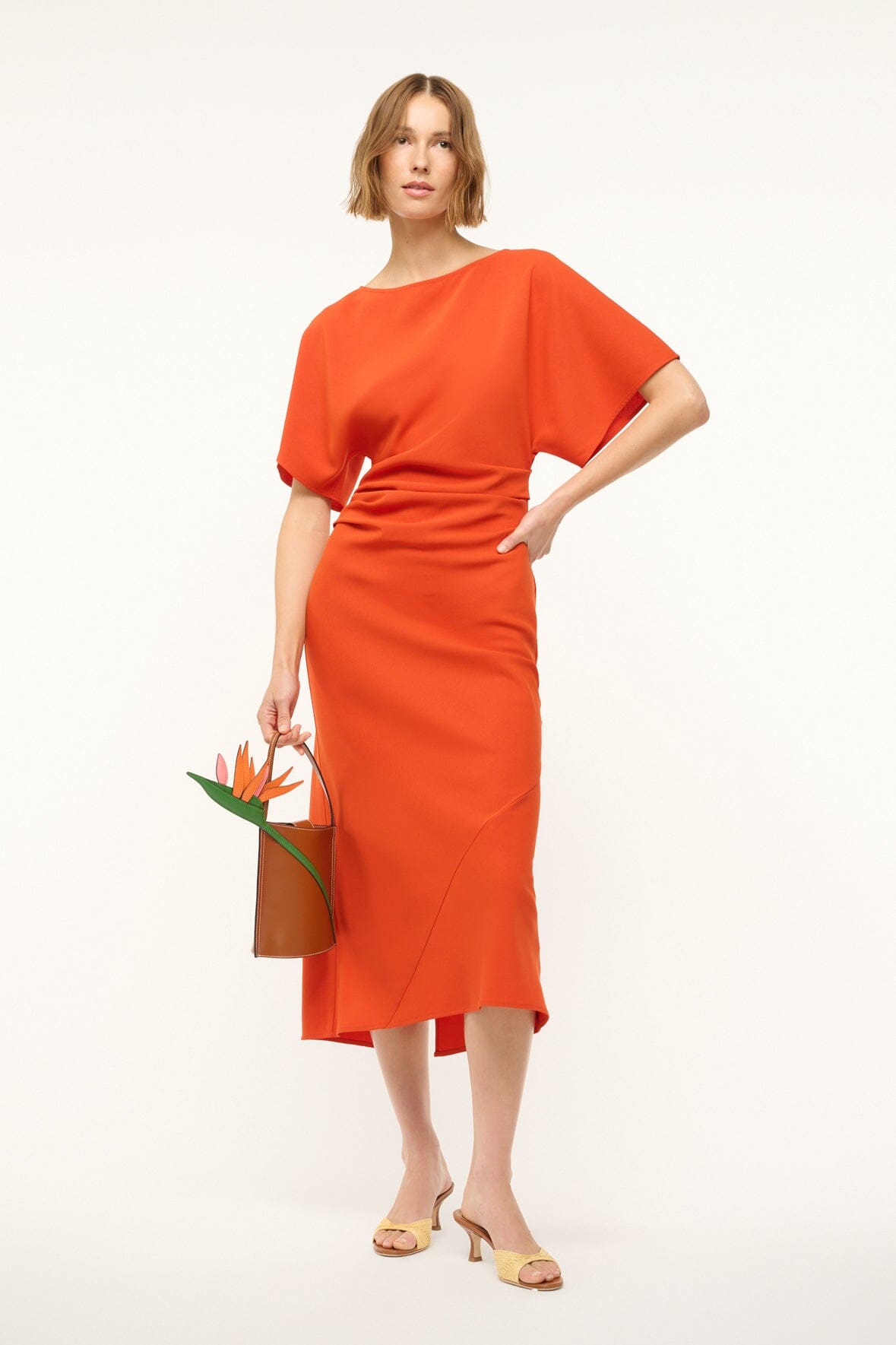 Image AMELIE MIDI DRESS | CAYENNE 1 of 6 and Clicking this image will trigger a zoom pop-up