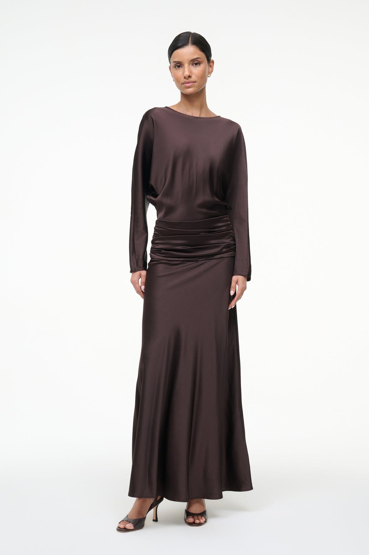 sau lee freida silk dress textured finish SAU LEE Frieda Dress in