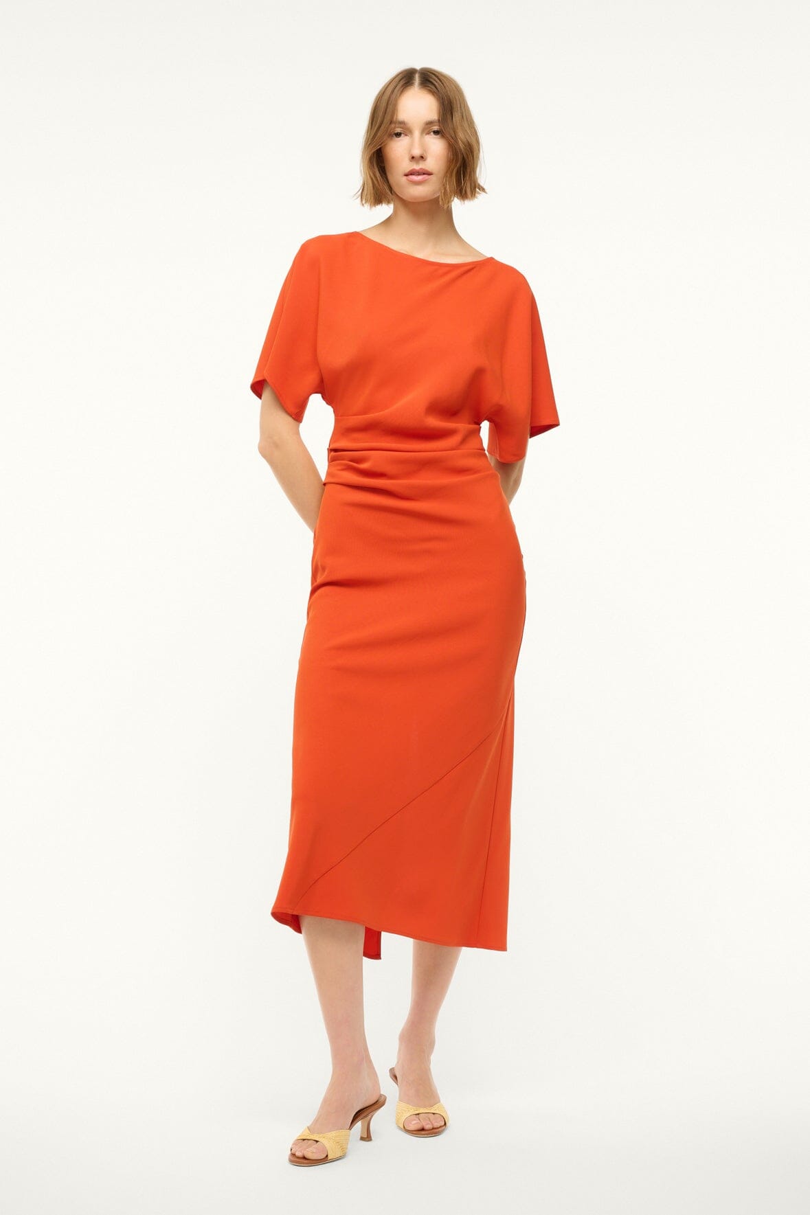 Image AMELIE MIDI DRESS | CAYENNE 4 of 6 and Clicking this image will trigger a zoom pop-up