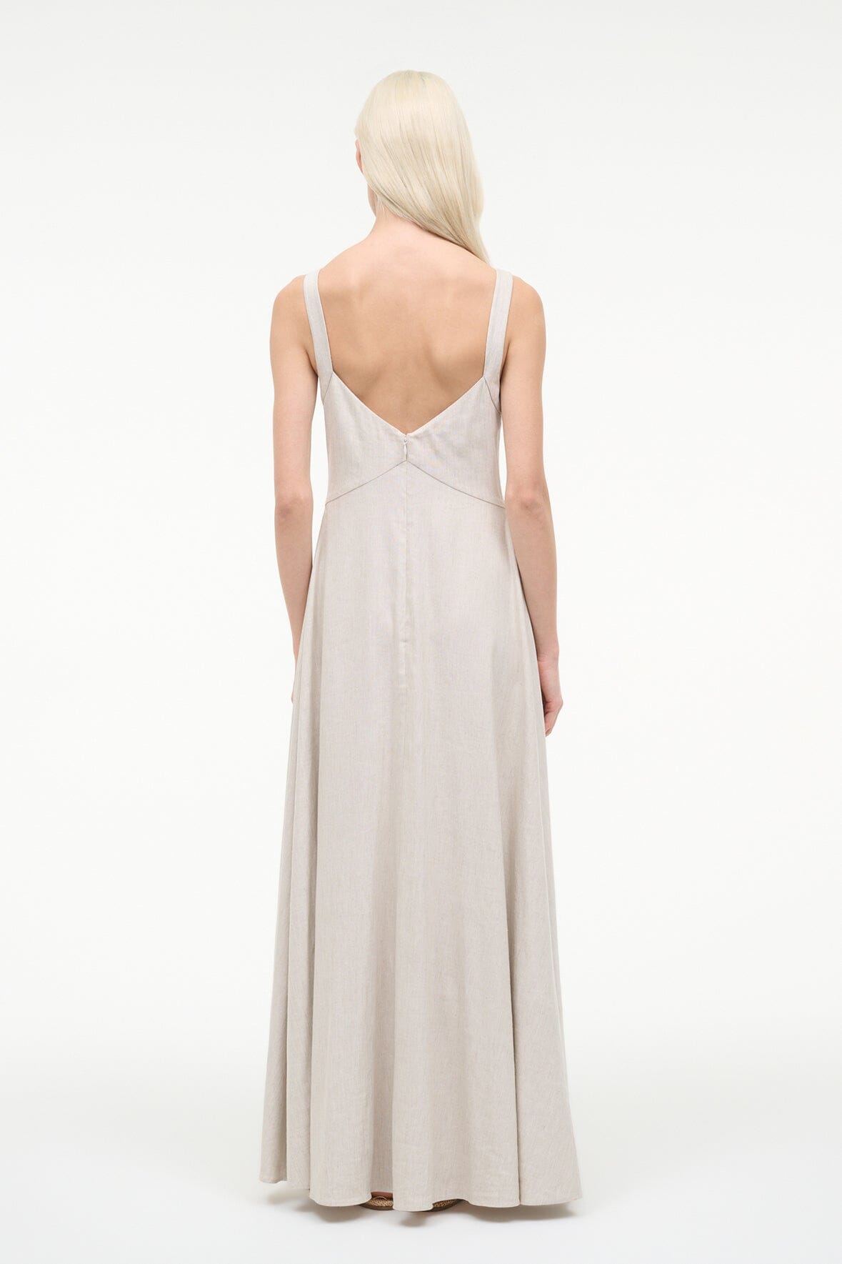STAUD, Madison Linen Dress in Natural, Size 12