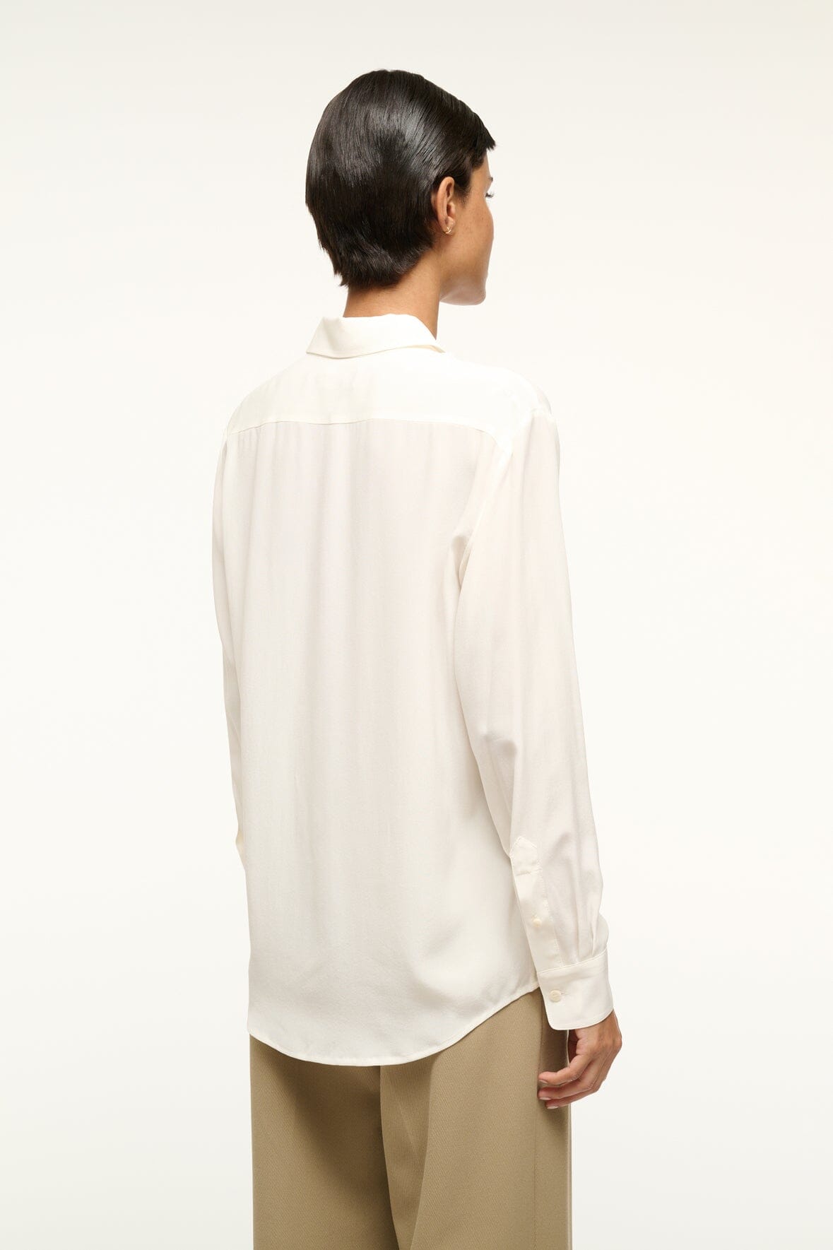 Image ROXBURY SILK SHIRT | IVORY 4 of 5 and Clicking this image will trigger a zoom pop-up