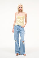 EVANGELINE SILK TOP | KEY LIME