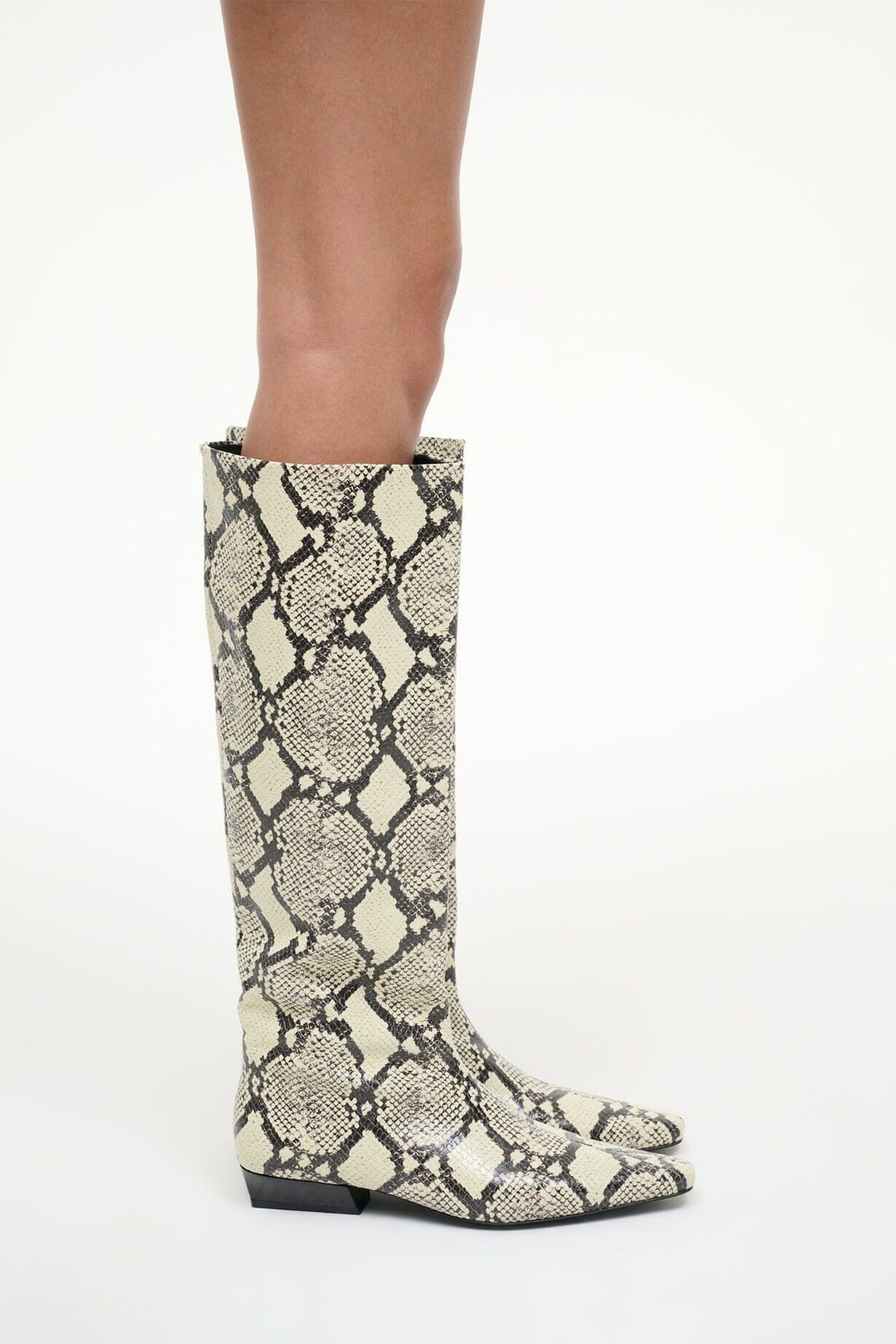 Image WALLY FLAT BOOT | WHITE SNAKE 2 of 6 and Clicking this image will trigger a zoom pop-up