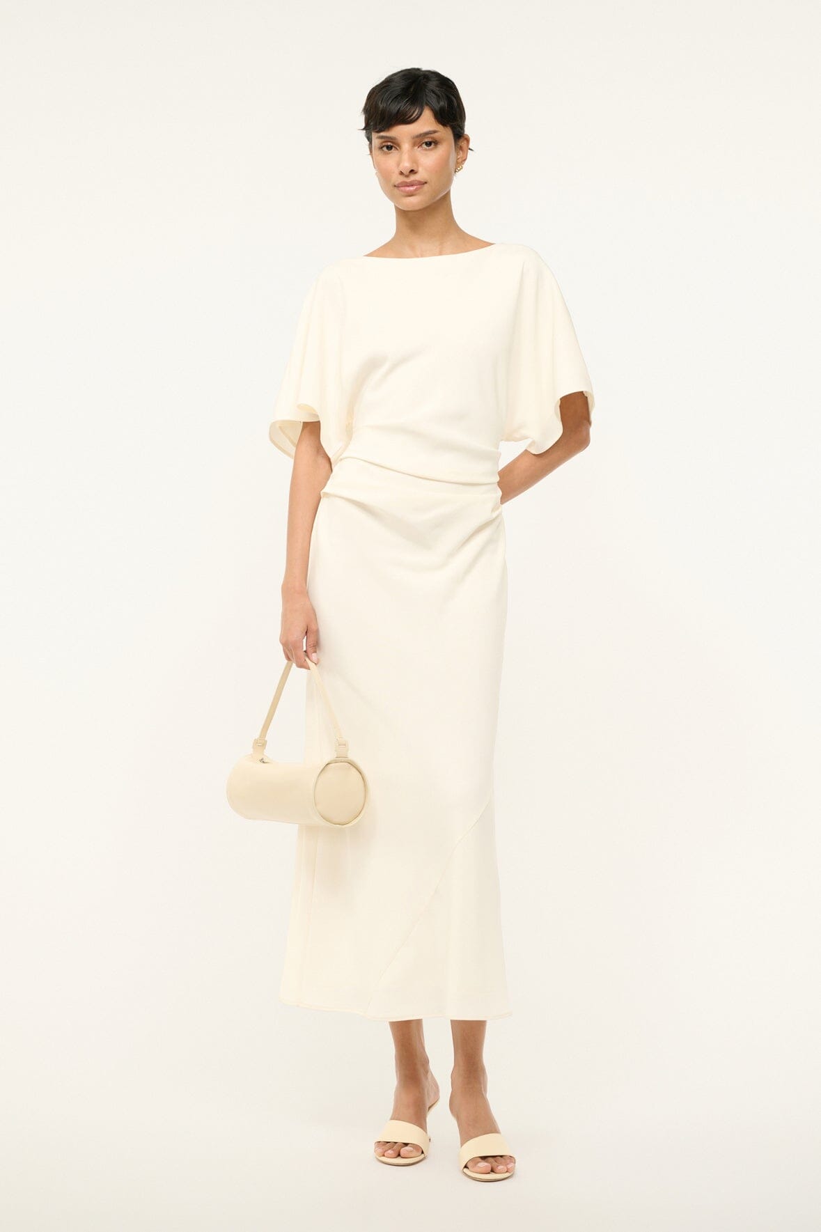 Image AMELIE MIDI DRESS | IVORY 1 of 6 and Clicking this image will trigger a zoom pop-up