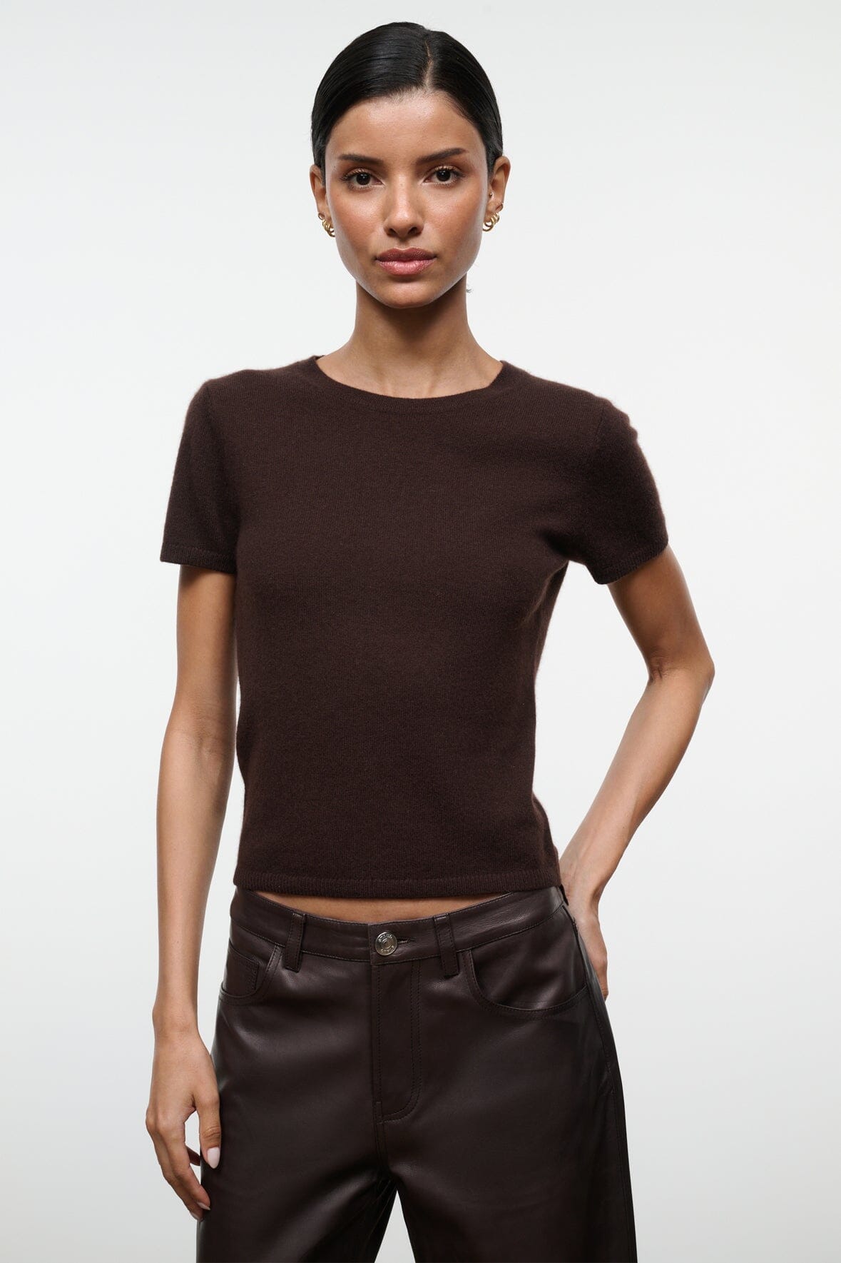 EASY CASHMERE TEE DARK CHOCOLATE
