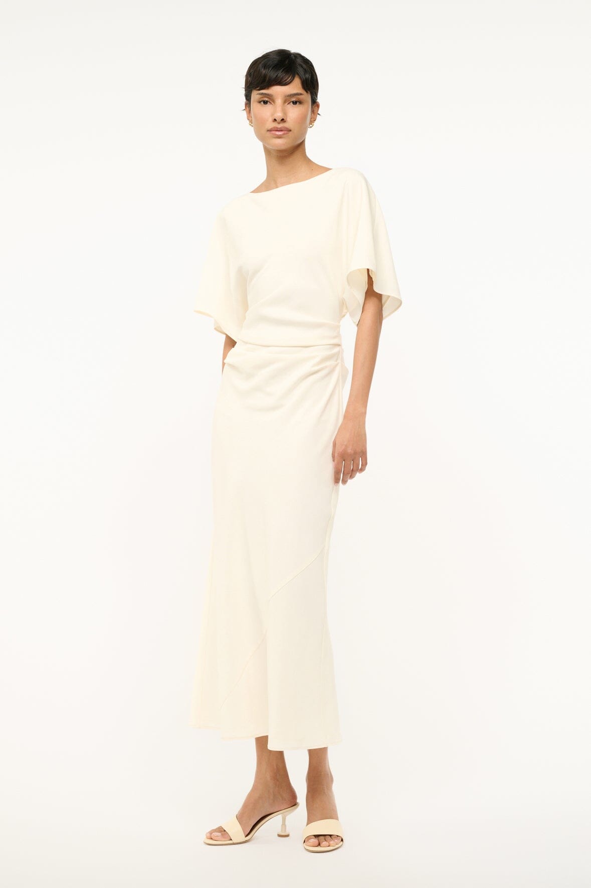 Image AMELIE MIDI DRESS | IVORY 2 of 6 and Clicking this image will trigger a zoom pop-up