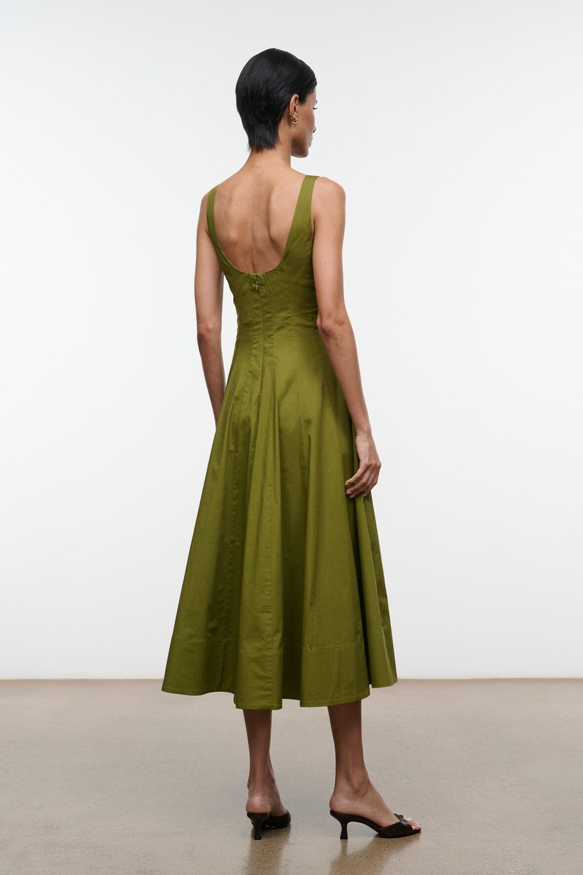 STAUD, Wells Dress in Pear, Size 14