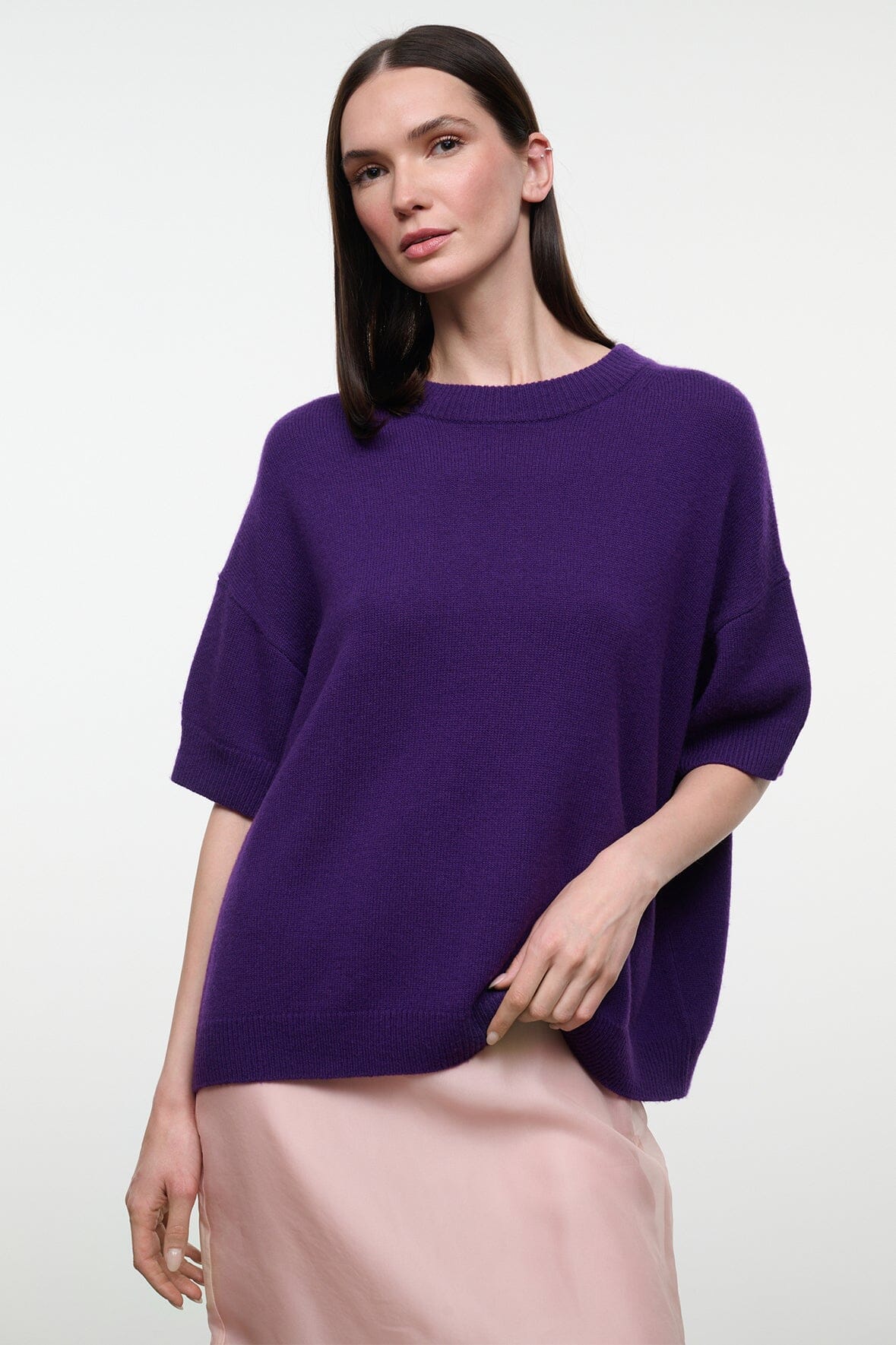 STAUD SORRENTO CASHMERE SWEATER COSMOS