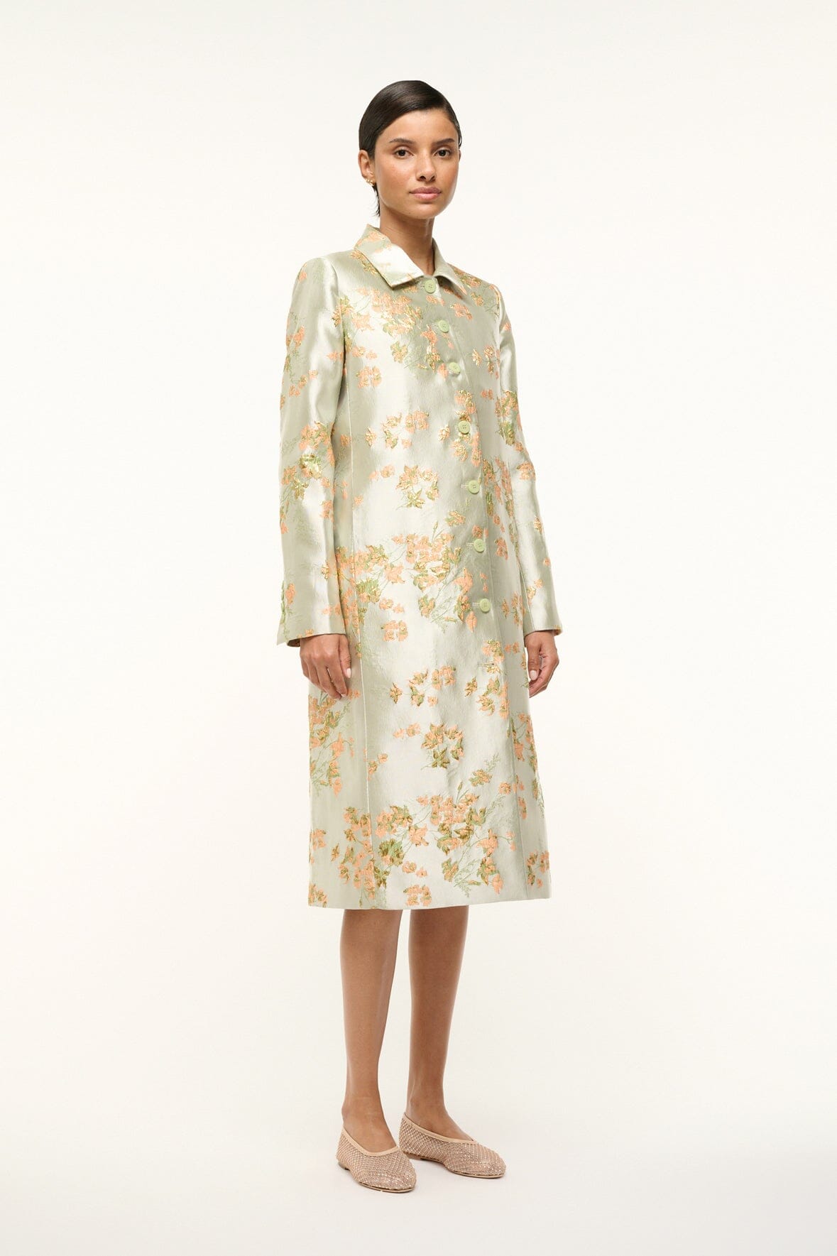 Image ANTOINETTE COAT | METALLIC BLOOM 5 of 7 and Clicking this image will trigger a zoom pop-up