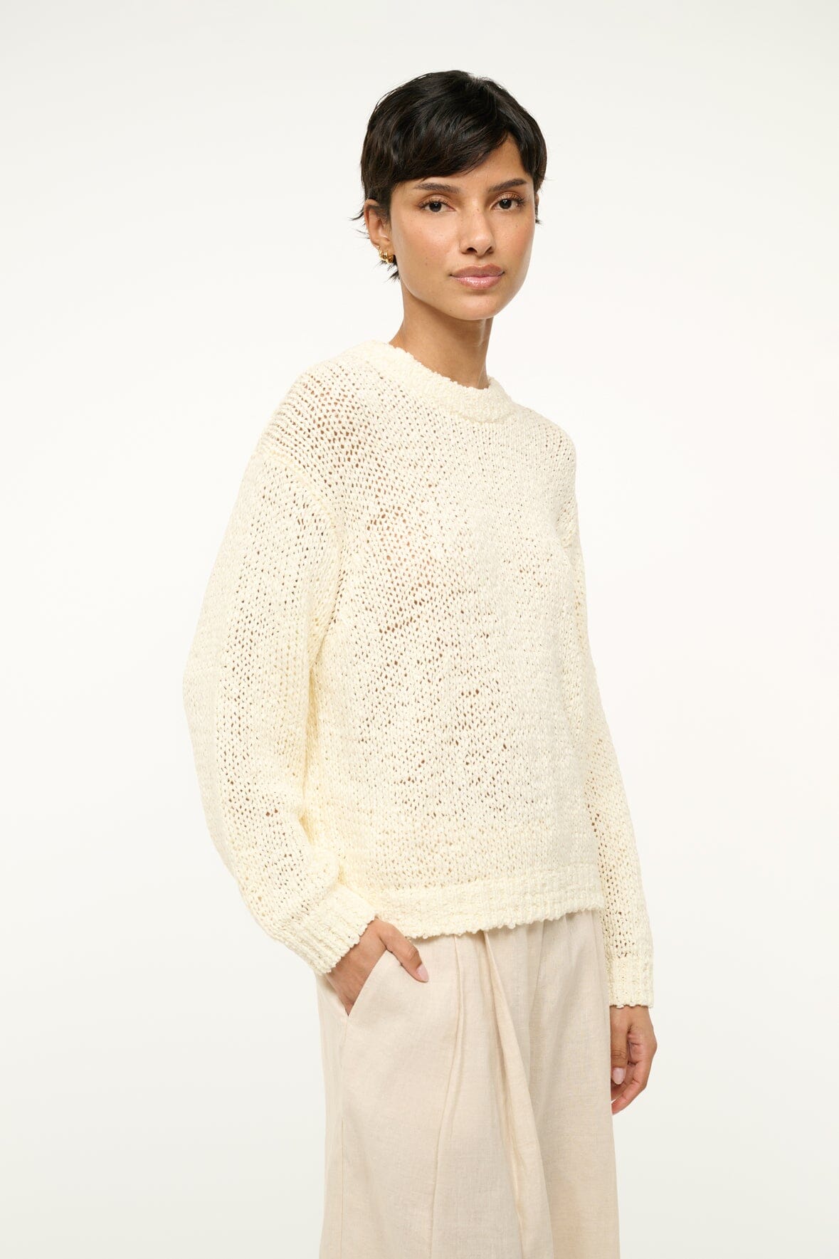 Image CALA SWEATER | IVORY 2 of 7 and Clicking this image will trigger a zoom pop-up