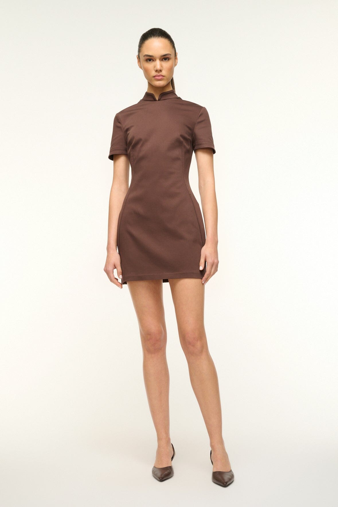 Image CASS DRESS | DARK CHOCOLATE 1 of 5 and Clicking this image will trigger a zoom pop-up