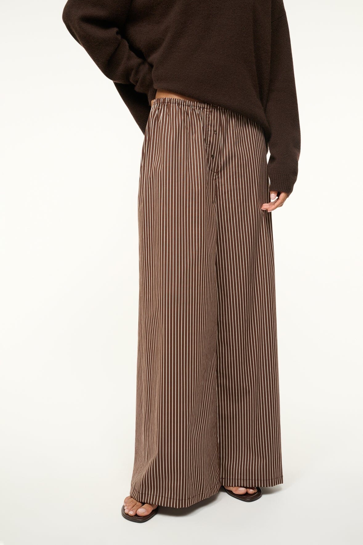 Image BONFIRE PANT | DARK OAK MICRO STRIPE 5 of 7 and Clicking this image will trigger a zoom pop-up