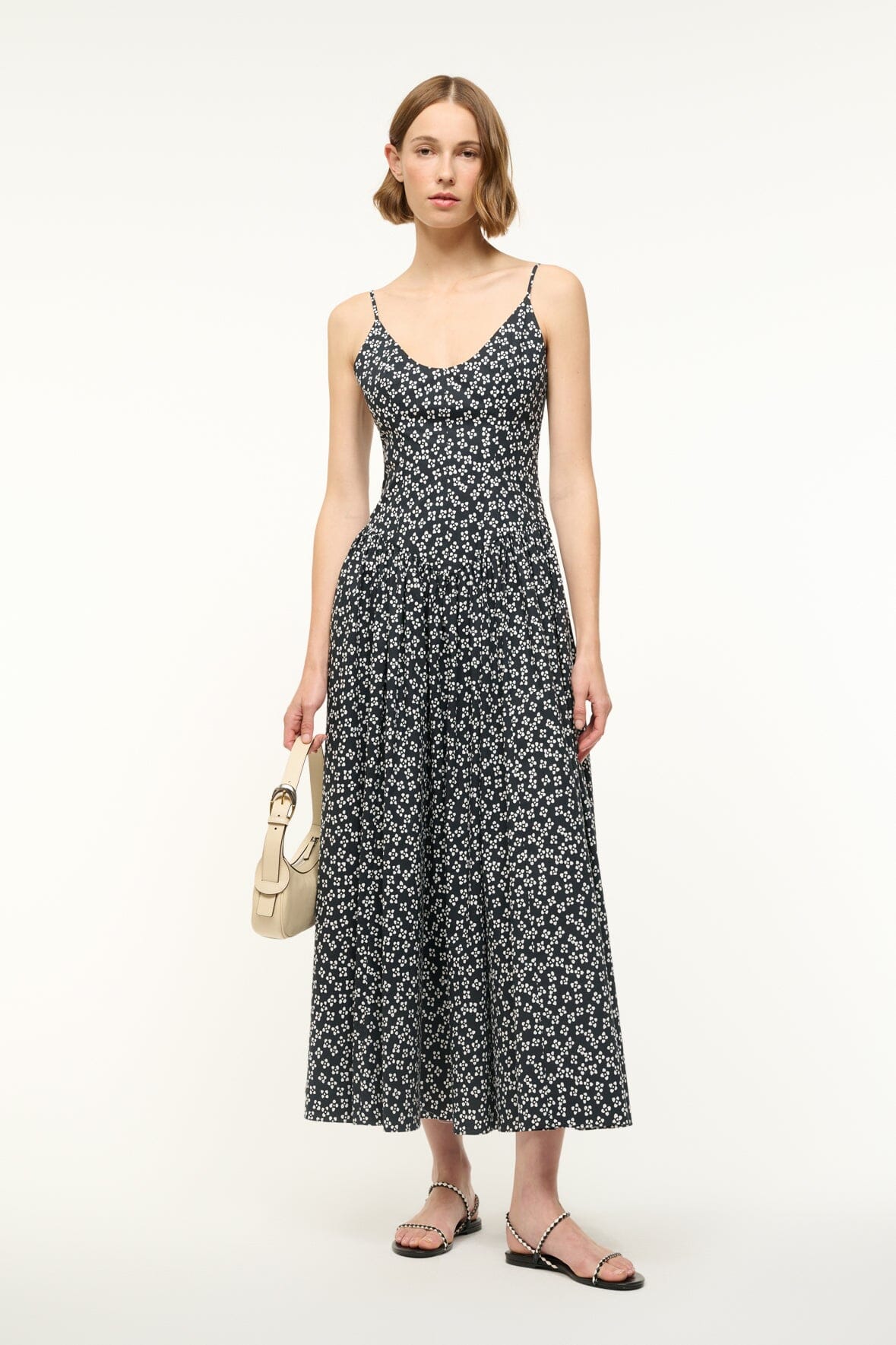 Image DENA DRESS | BLACK WOODBLOCK FLORAL 5 of 6 and Clicking this image will trigger a zoom pop-up