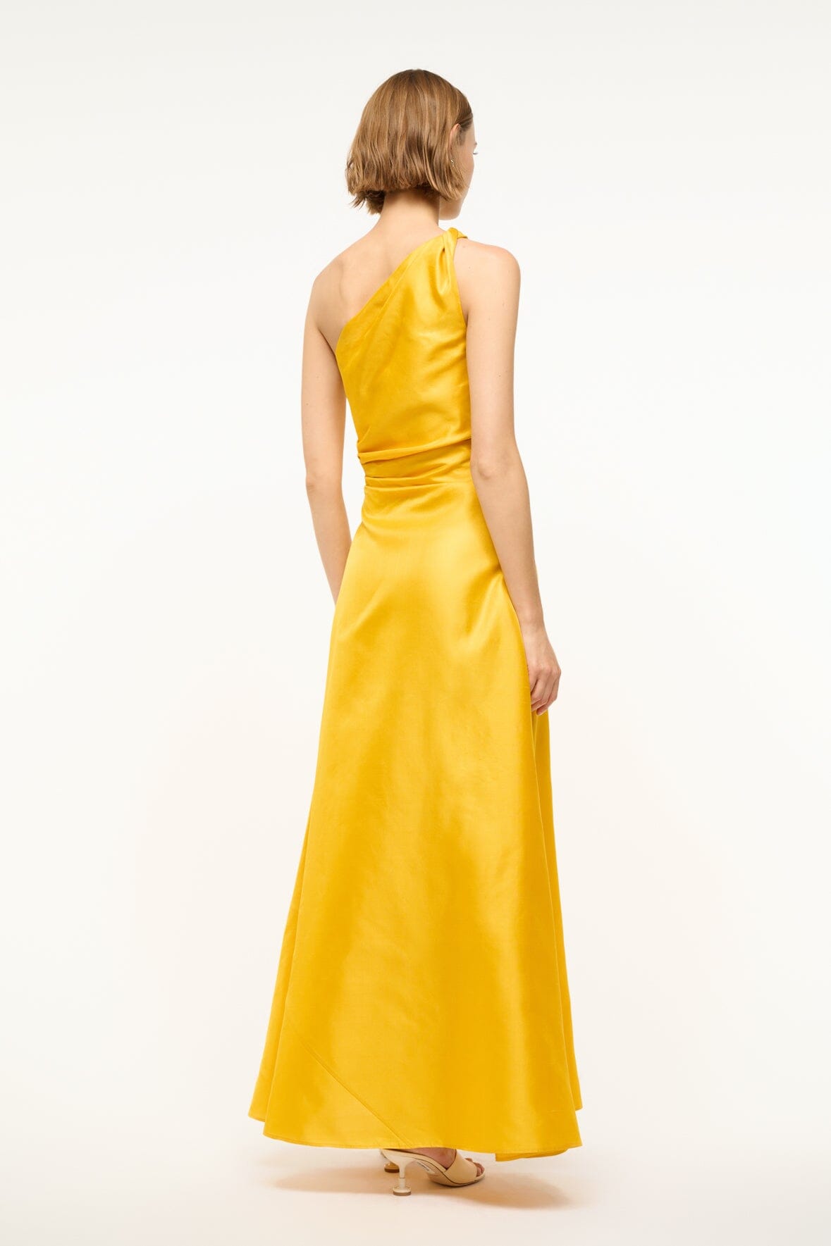 Image ESTE SILK DRESS | SUNSET GOLD 4 of 6 and Clicking this image will trigger a zoom pop-up