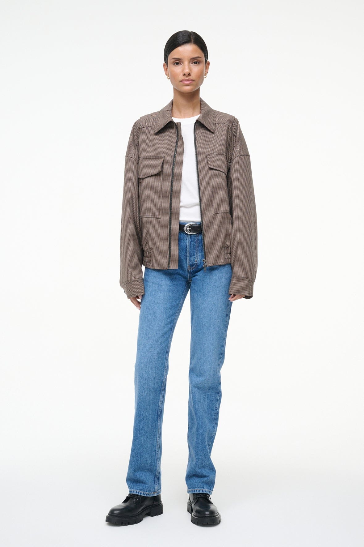 Image EUGENE JACKET | HOUNDSTOOTH 2 of 7 and Clicking this image will trigger a zoom pop-up
