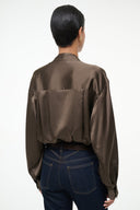 Image EVE SILK BODYSUIT | TAUPE 3 of 5