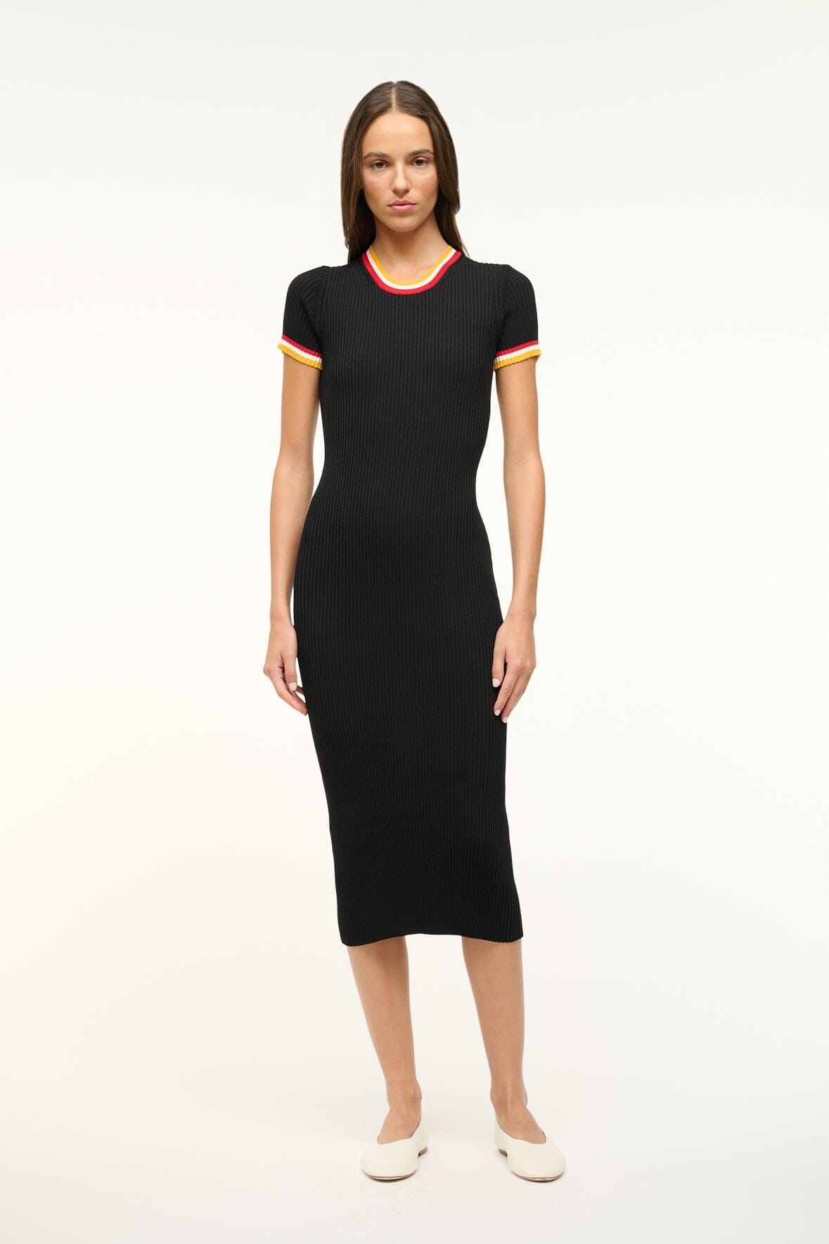 Image THE STAUD NFL COLLEEN DRESS | 49ERS BLACK 1 of 7 and Clicking this image will trigger a zoom pop-up