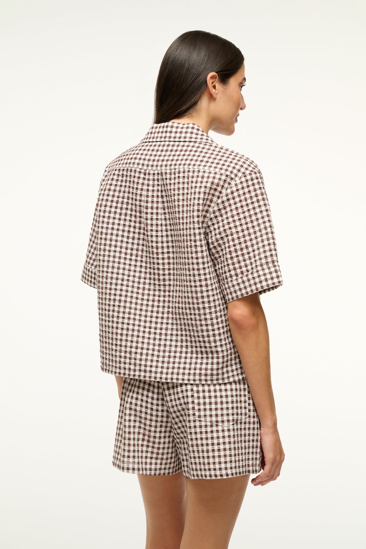 GABI COVERUP SHORT | DARK CHOCOLATE GINGHAM - Slide 8 of 9