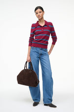 GEMMA CASHMERE SWEATER | CRIMSON STRIPE