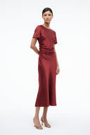Image MARCEL SILK DRESS | SANGRIA 2 of 6