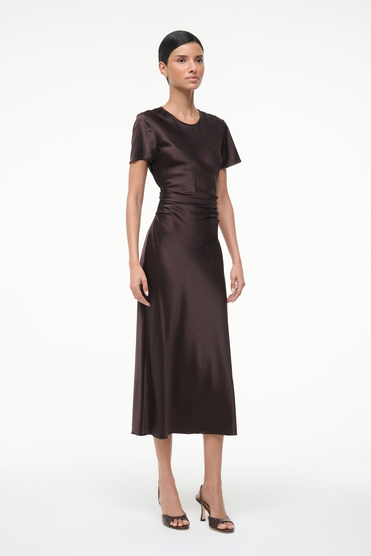 Image MARCEL SILK DRESS | EARTH 4 of 6 and Clicking this image will trigger a zoom pop-up