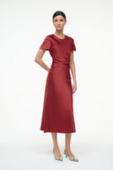 Image MARCEL SILK DRESS | SANGRIA 2 of 5