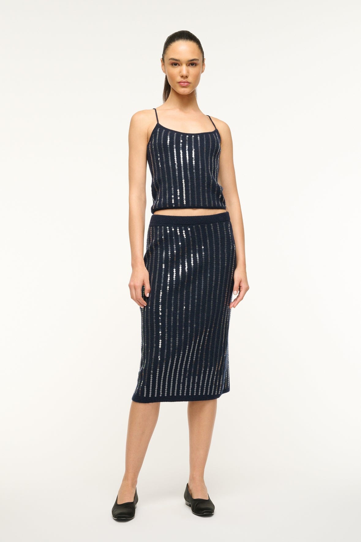 ワンピース STAUD Women Mid Skirts R24F2184JO BLACK NAVY Black Midi Dresses – STAUD