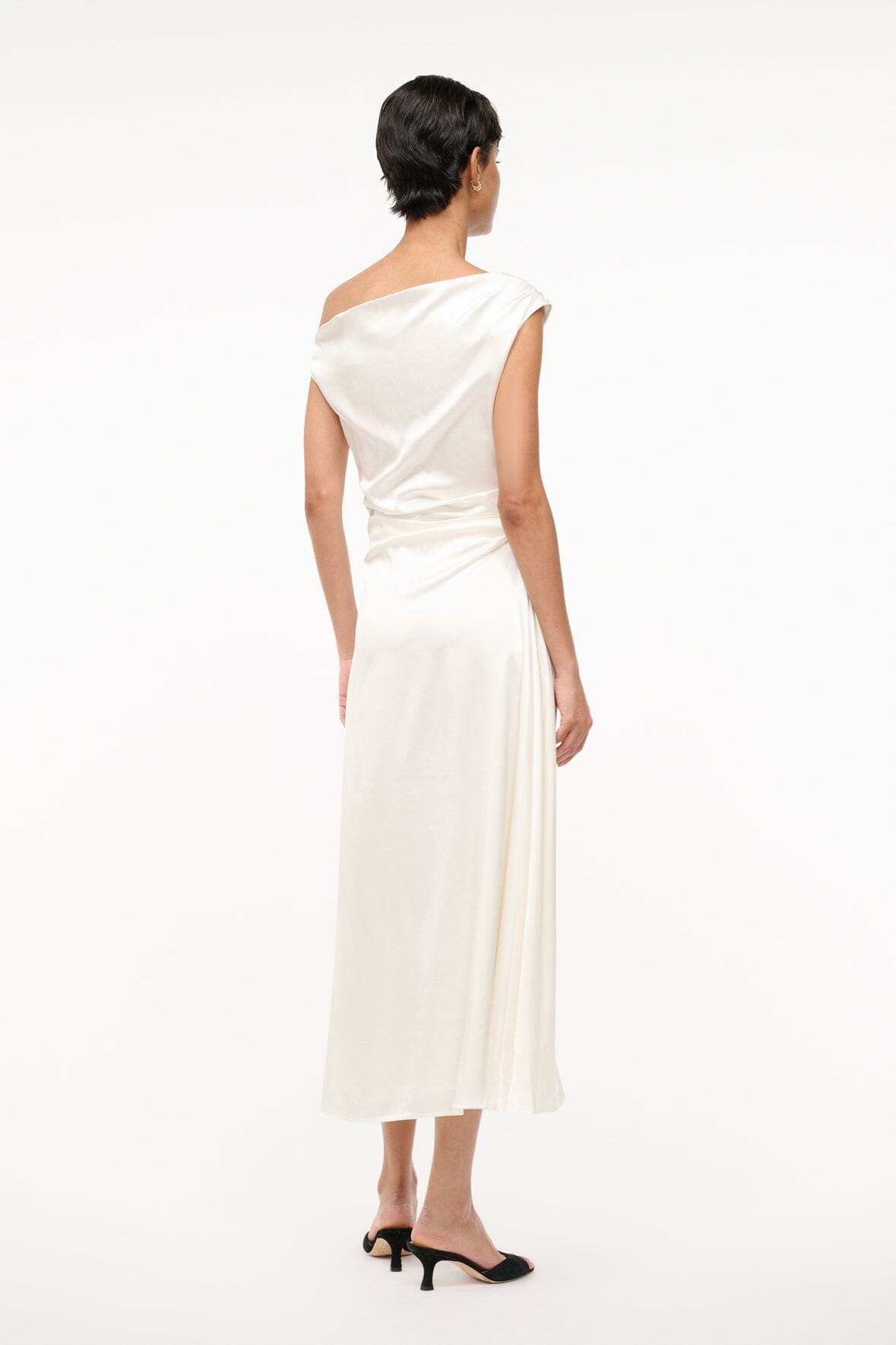 long white silk dress STAUD, Phare Silk Dress in Ivory, Size 0