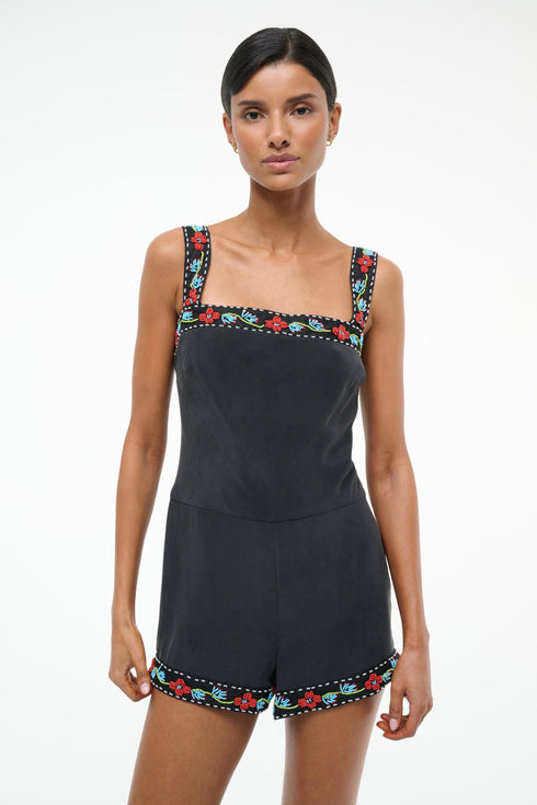 Go to VERONICA SILK ROMPER BLACK view 2