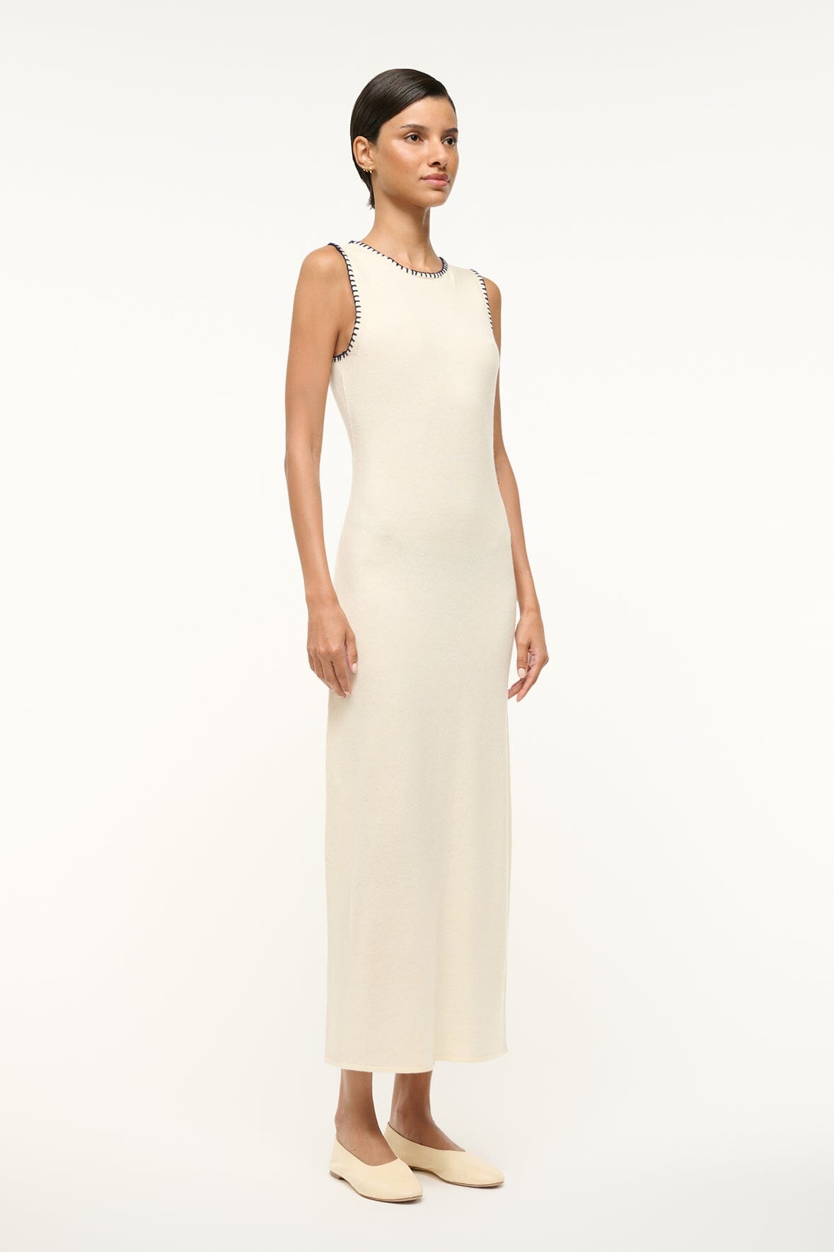 Image WENTWORTH DRESS | IVORY NAVY 3 of 5 and Clicking this image will trigger a zoom pop-up