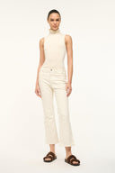 Image STAUD + WRANGLER THE CROPPED BOOT JEAN | CREAM 1 of 6