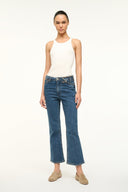 Image STAUD + WRANGLER THE CROPPED BOOT JEAN | INDIGO WASH 1 of 6