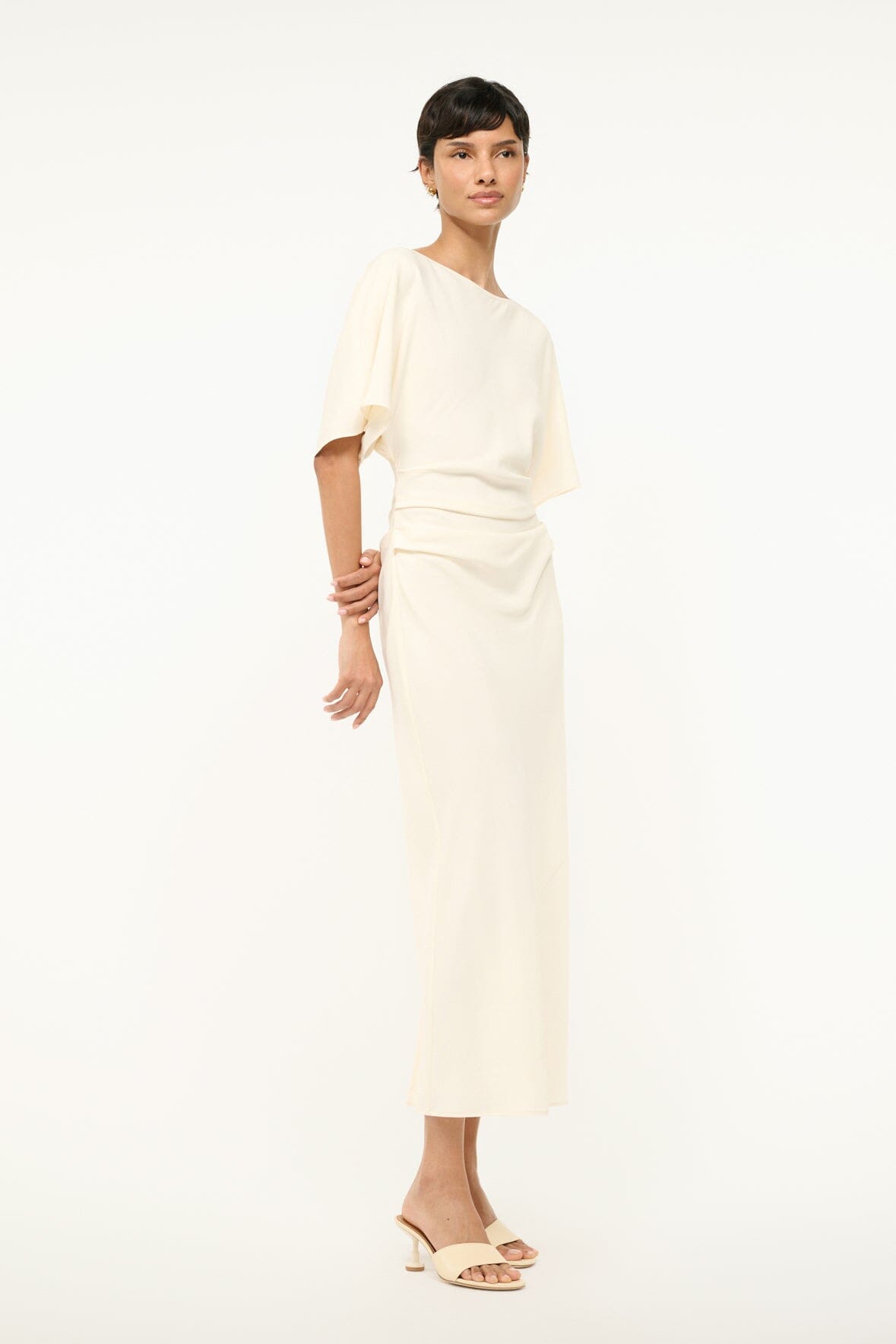 Image AMELIE MIDI DRESS | IVORY 3 of 6 and Clicking this image will trigger a zoom pop-up