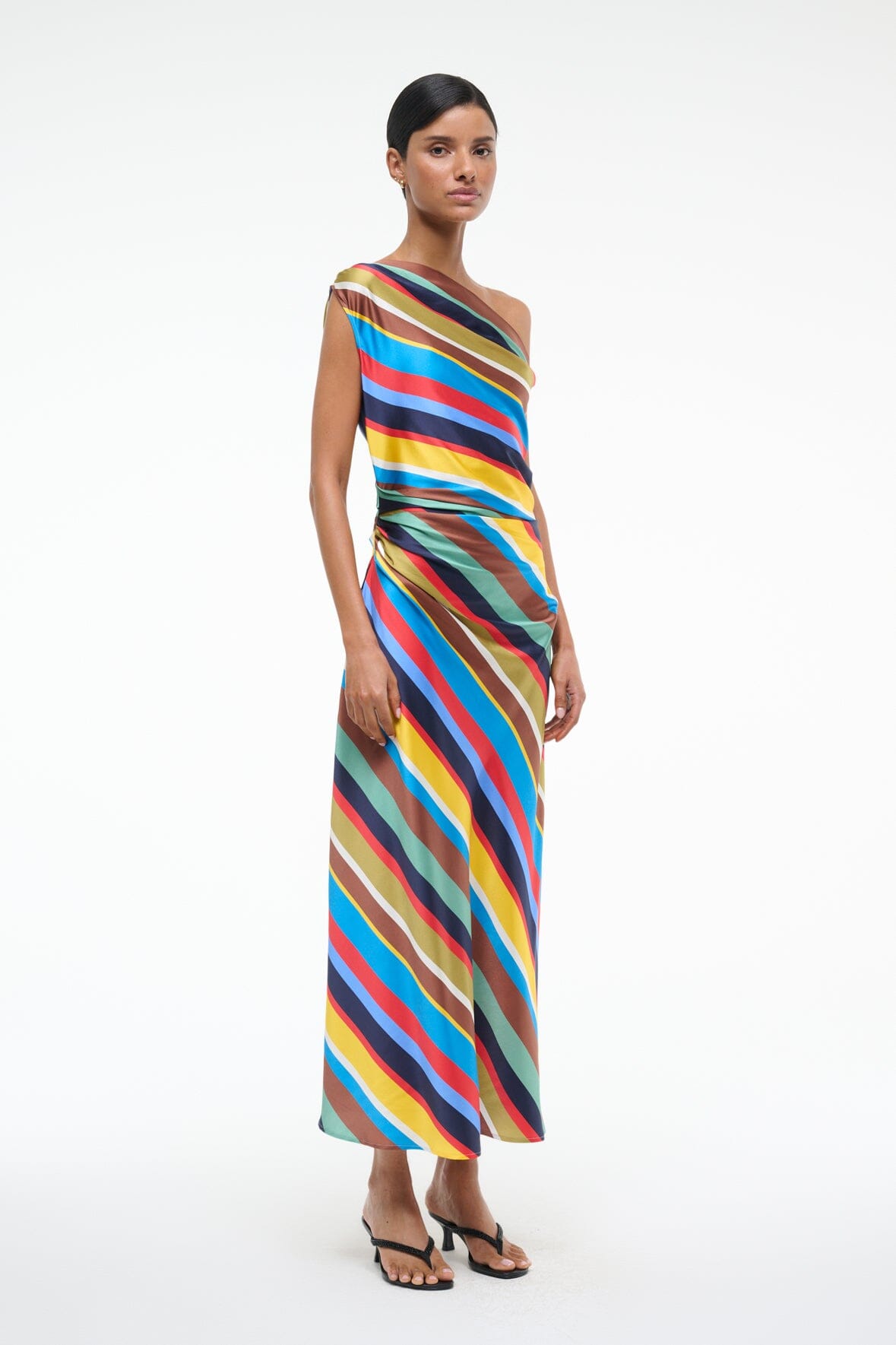 Image PHARE SILK DRESS | MARKET STRIPE 5 of 6 and Clicking this image will trigger a zoom pop-up