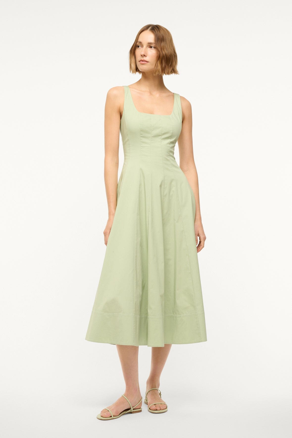 Image WELLS DRESS | PALE JADE 1 of 6 and Clicking this image will trigger a zoom pop-up