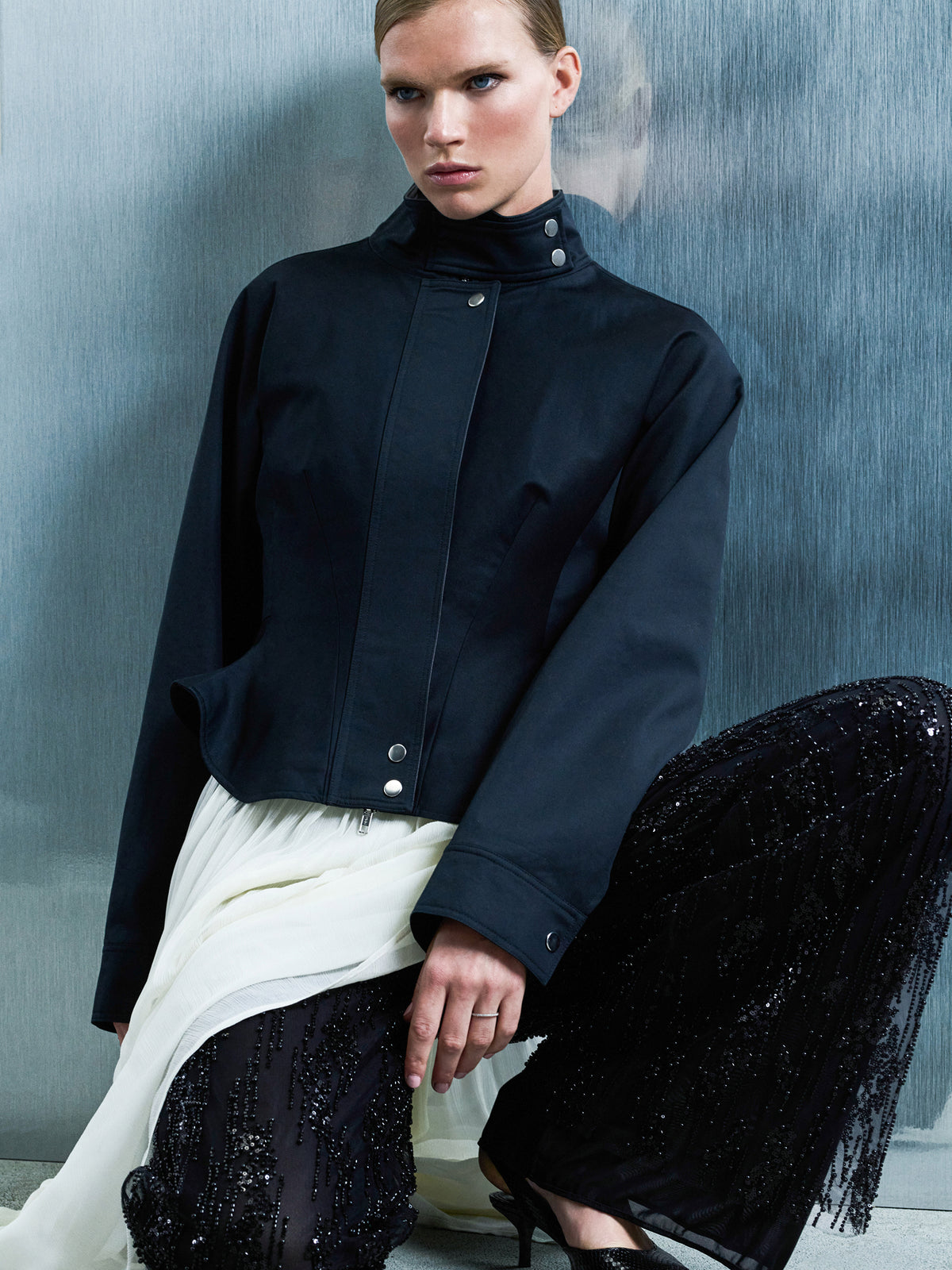 Seasonal outerwear and layered silhouettes